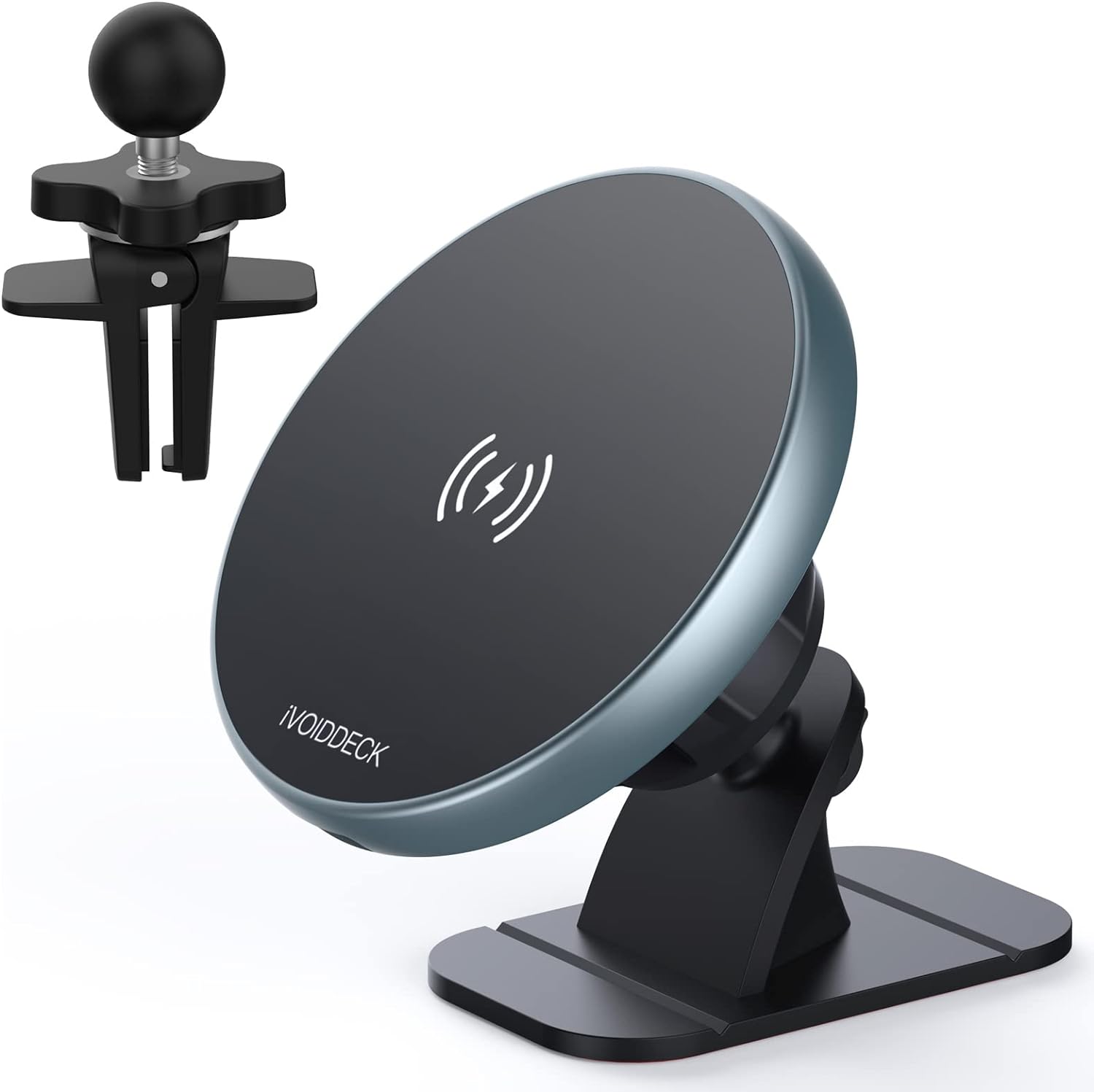 JoyyTech Magnetic Wireless Car Charger Mount Air Vent/Dashboard Phone Holder Mount Gray (Model: IC30D) 